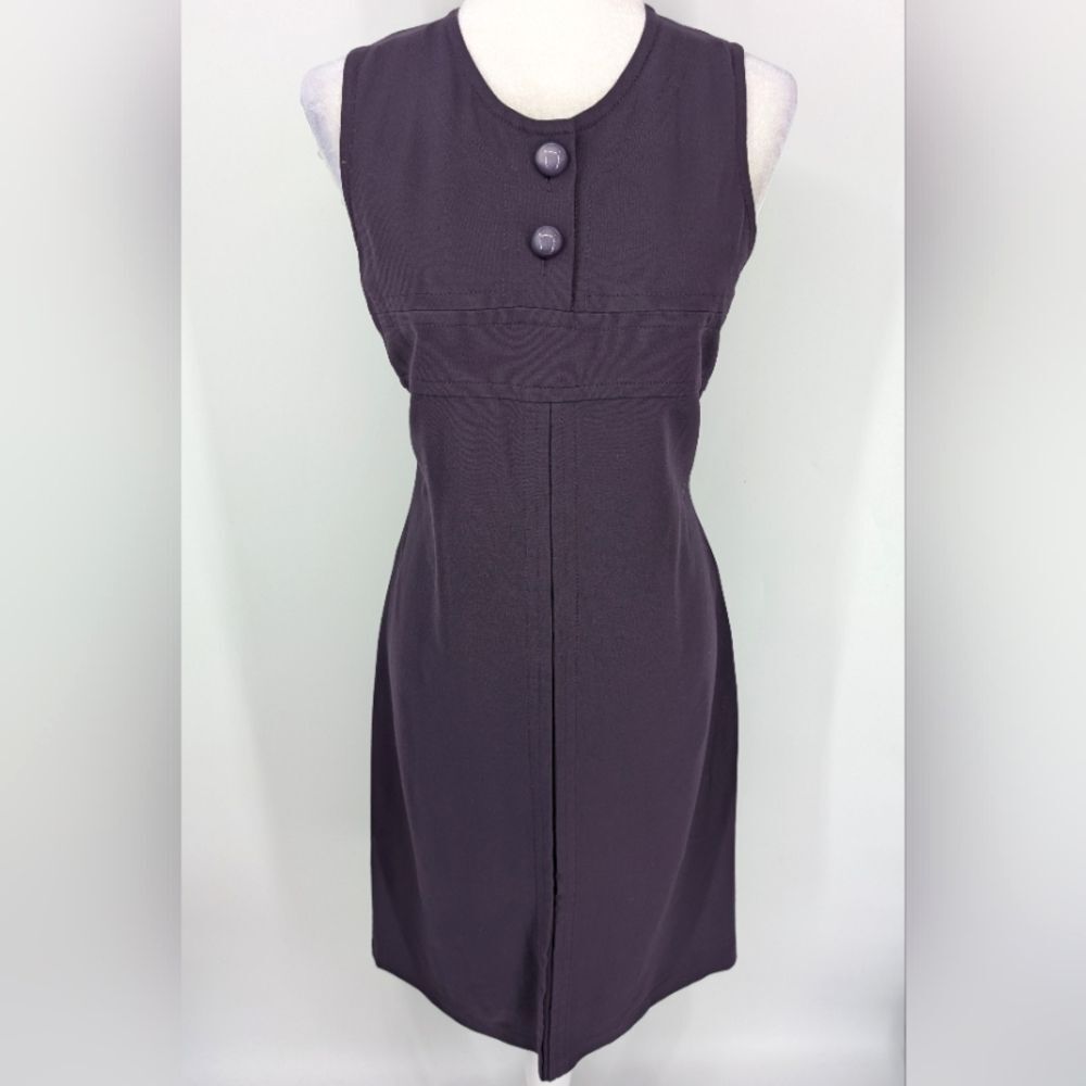 Un Deux Trois Maison 123 60s Mod Purple Sleeveless Sheath Dress 42 44 Large